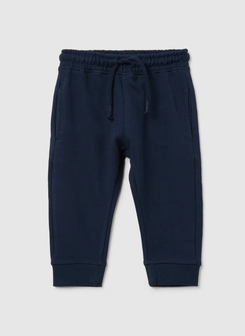 او في اس OVS Blue Newborn Cotton Trousers With Regular Fit